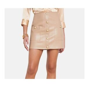 L'AGENCE Truman Vegan Leather Mini Skirt